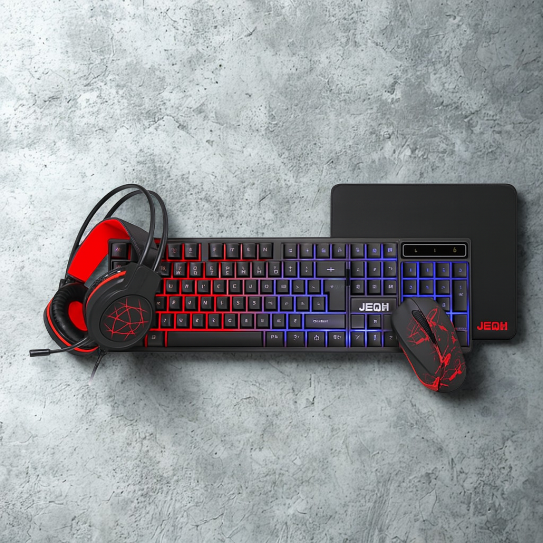 COMBO GAMER RGB ( TECLADO, MOUSE, DIADEMA Y MOUSE PAD) CP-01
