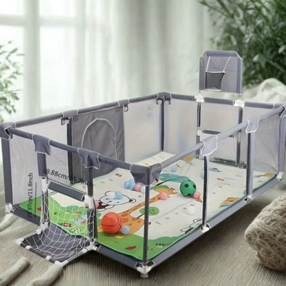 CORRAL DE JUEGOS PARA BEBES Y NIÑOS GRIS