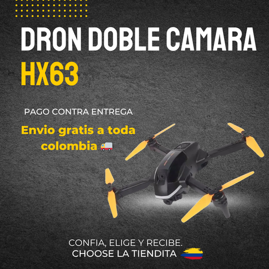 DRONE WIFI DOBLE CÁMARA SENSOR EVITA OBSTÁCULOS ESTUCHE HX63
