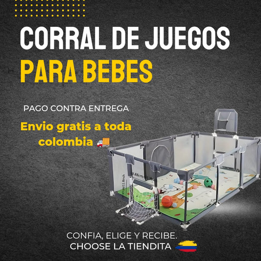 CORRAL DE JUEGOS PARA BEBES Y NIÑOS GRIS